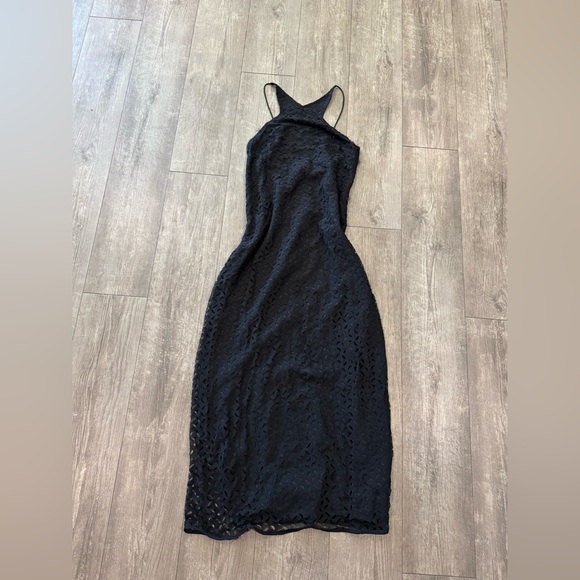 open lace back dress Black One Shoulder Draped Trumpet Gown